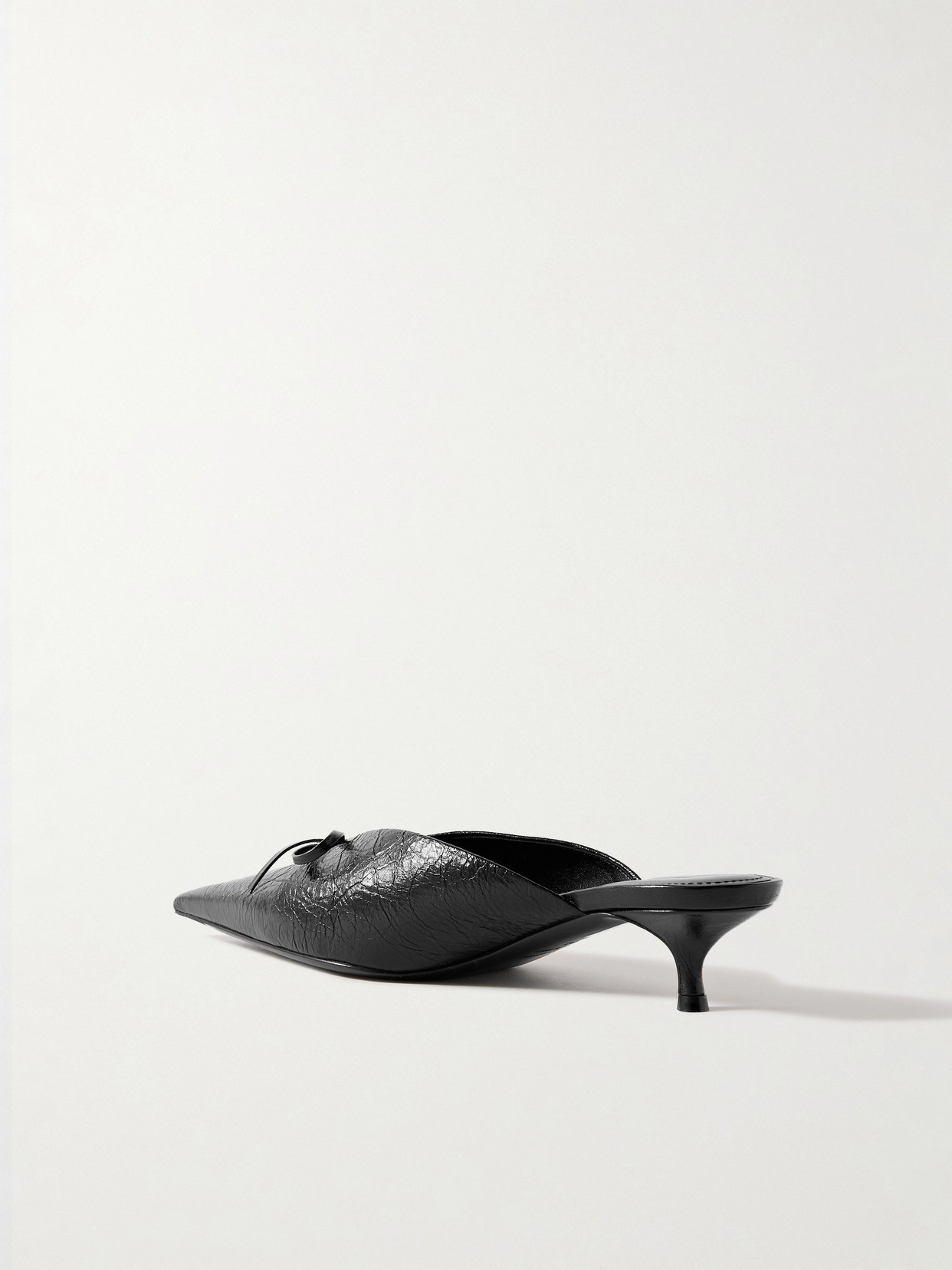 Balenciaga Knife Bow 40 Leather Mules In Black