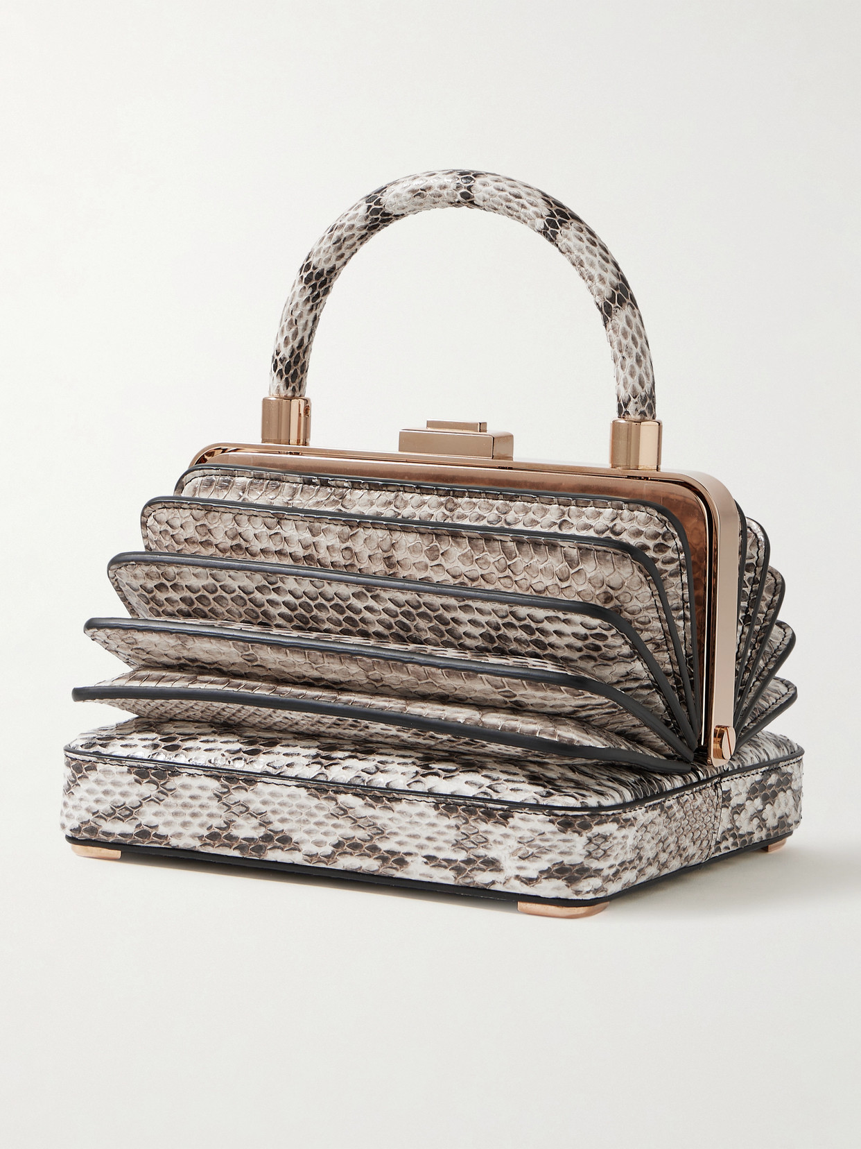 Gabriela Hearst Diana Bag In Black & Ivory Snakeskin In Animal Print