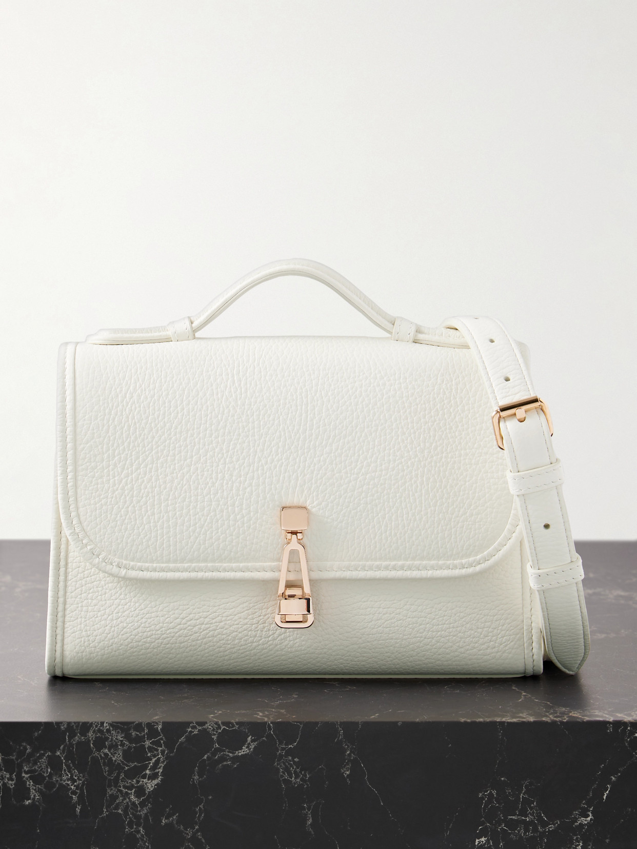 Gabriela Hearst Small Leonora Bag In Ivory Grained Leather In Ivory