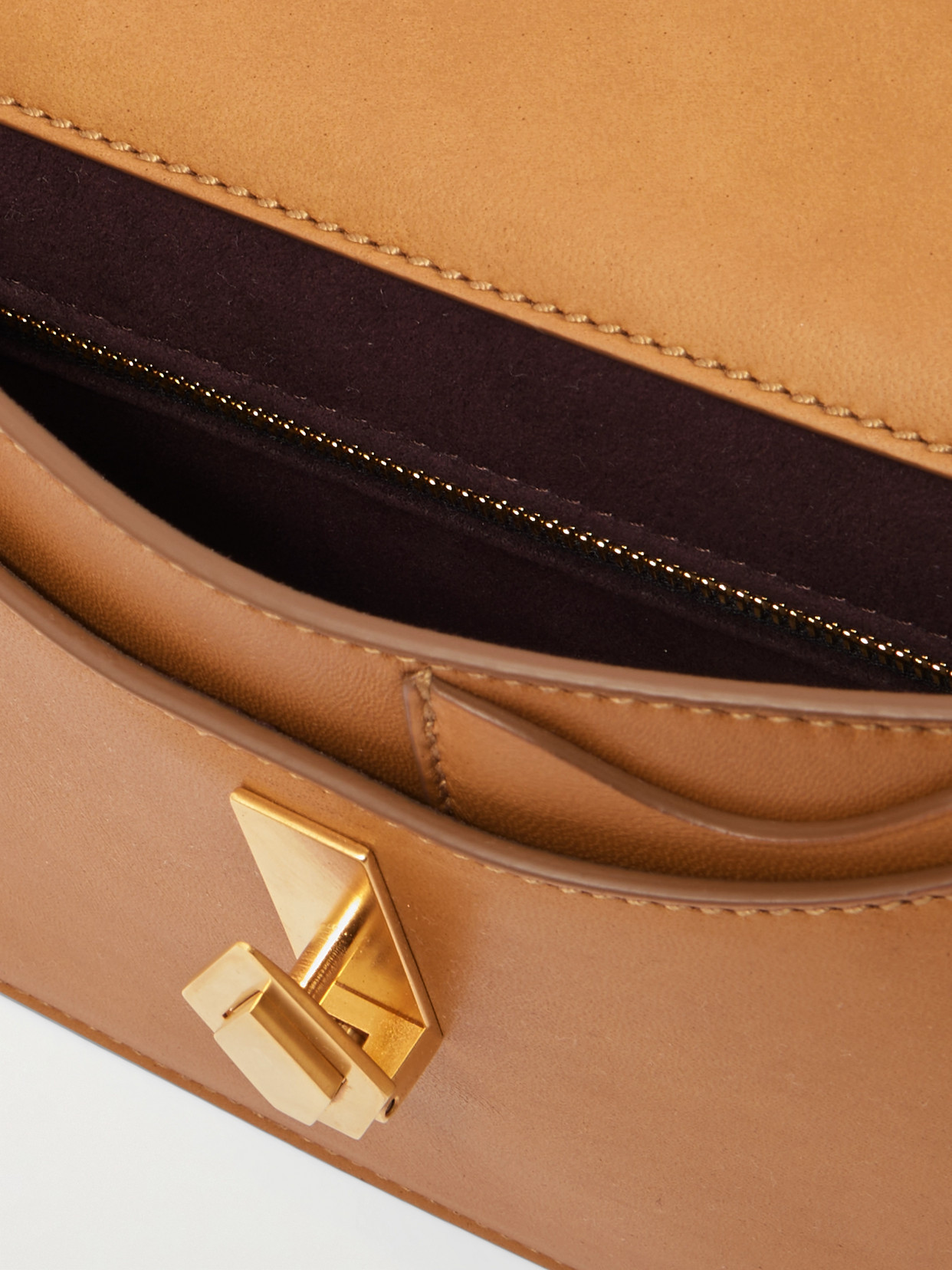Metier Parallel 22 Small Leather Shoulder Bag In Brown