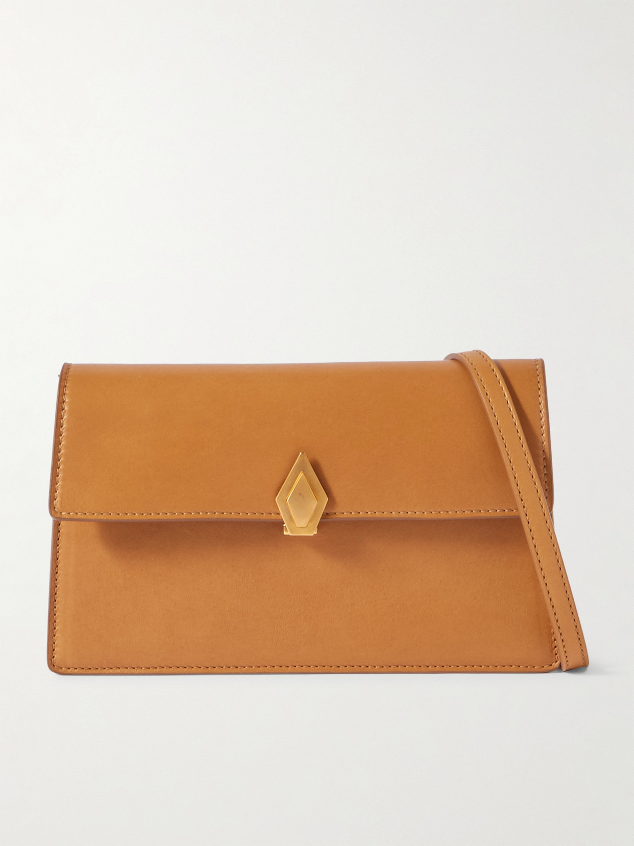 Metier Parallel 22 Small Leather Shoulder Bag In Orange