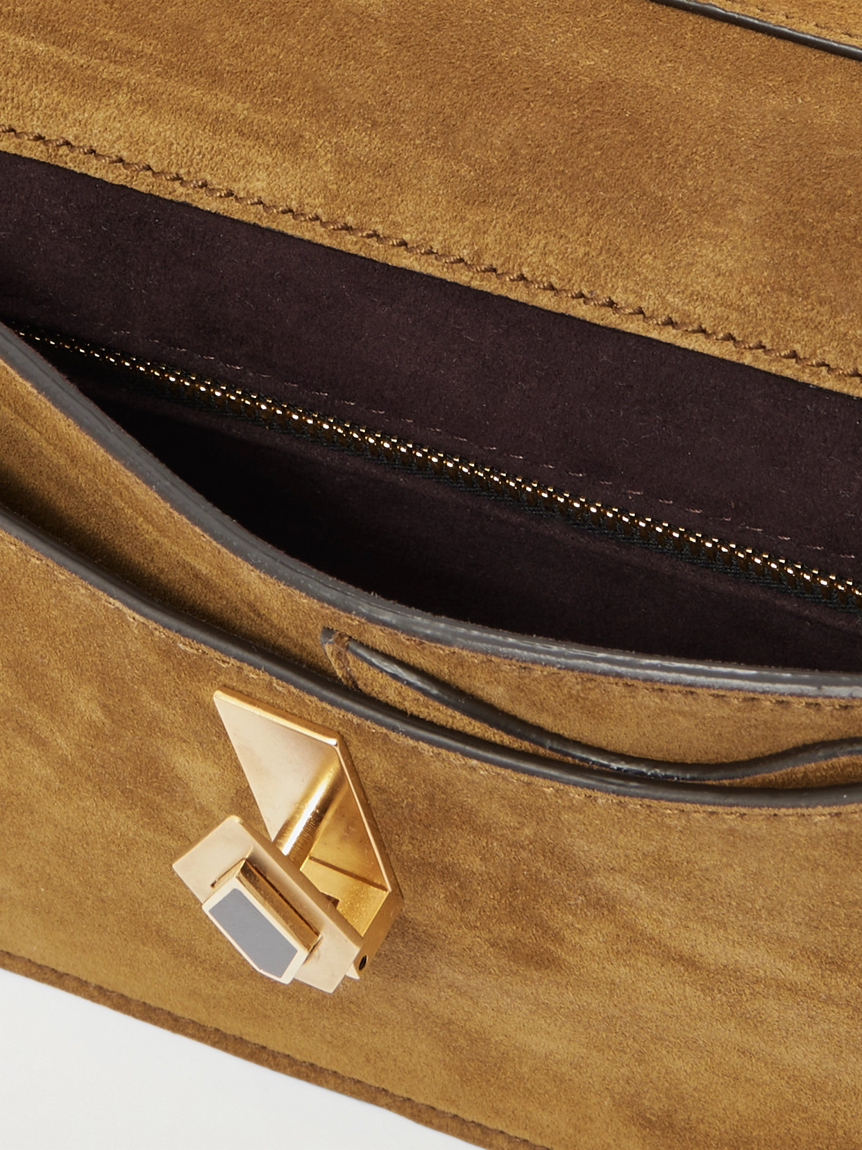 Metier Parallel 22 Small Suede Shoulder Bag In Brown