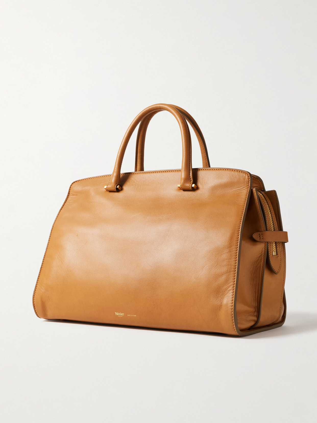 Metier Private Eye Leather Tote In Brown