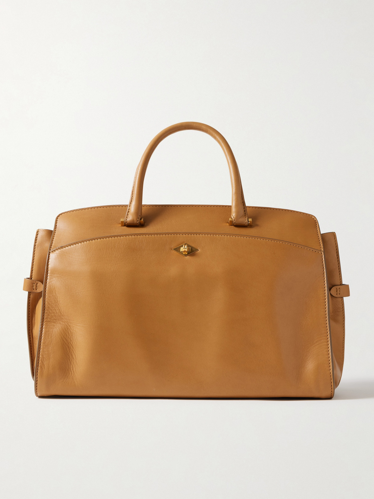 Metier Private Eye Leather Tote In Brown