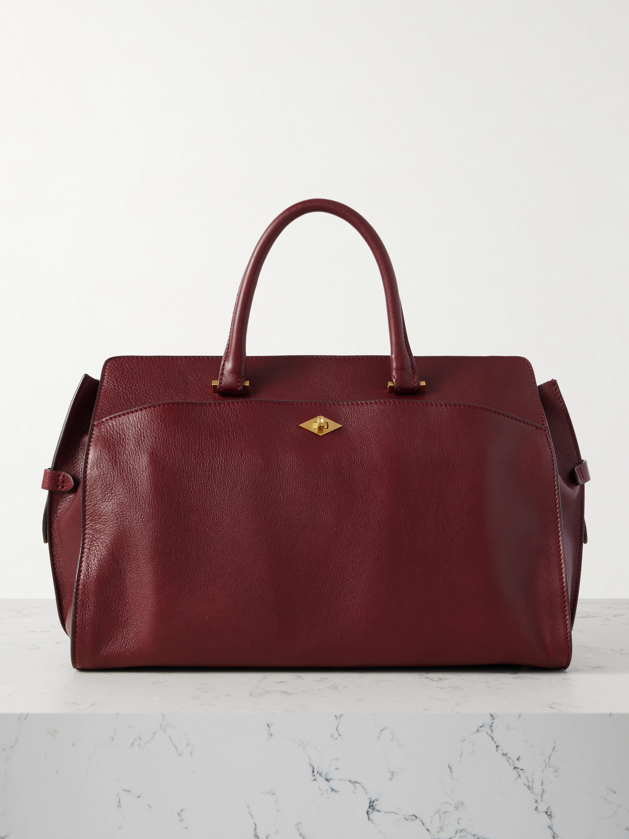 Metier Private Eye Leather Tote In Burgundy