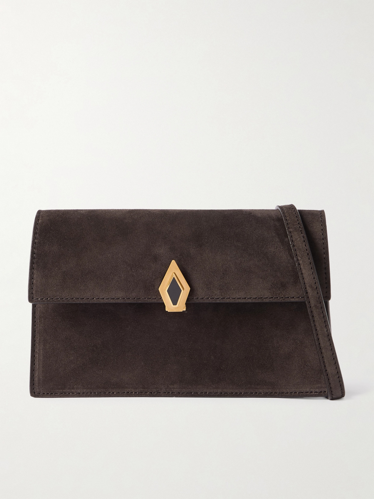 Metier Parallel 22 Small Suede Shoulder Bag In Brown