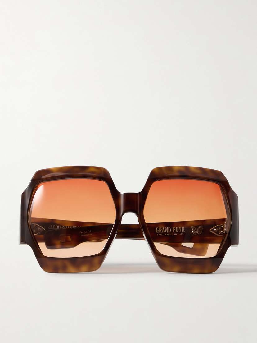 Jacques Marie Mage Grandfunk Hexagon-frame Tortoiseshell Acetate Sunglasses