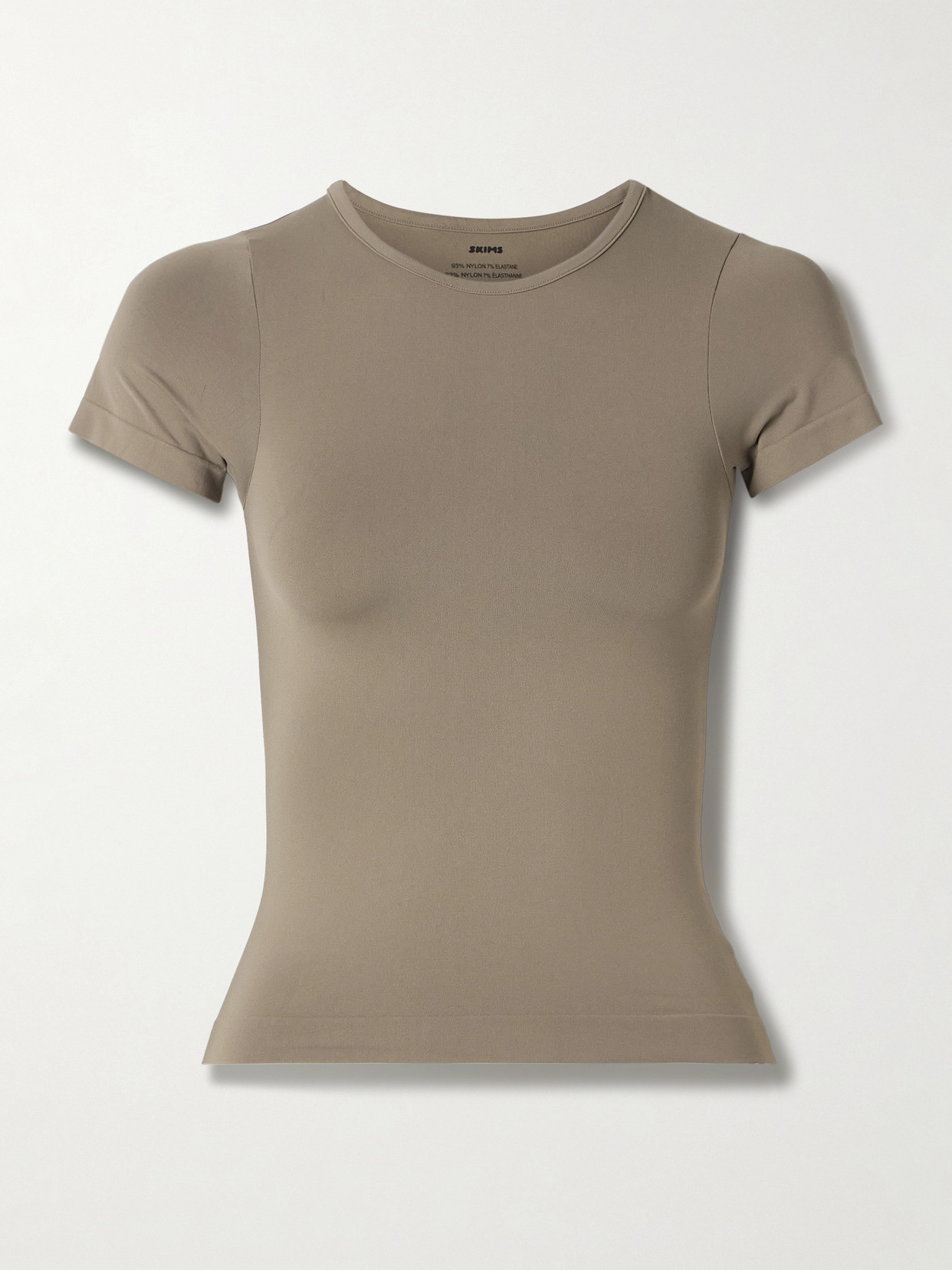 Skims Soft Smoothing Seamless T-shirt In Green