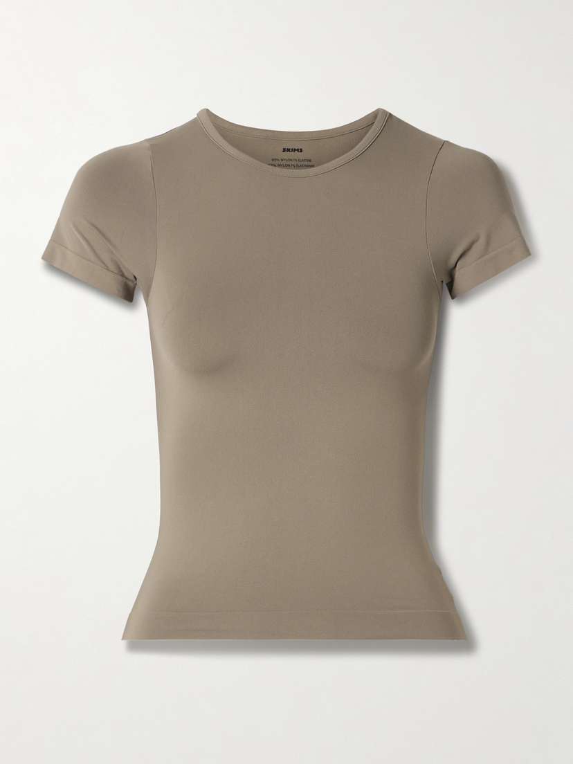 Skims Soft Smoothing Seamless T-shirt - Truffle