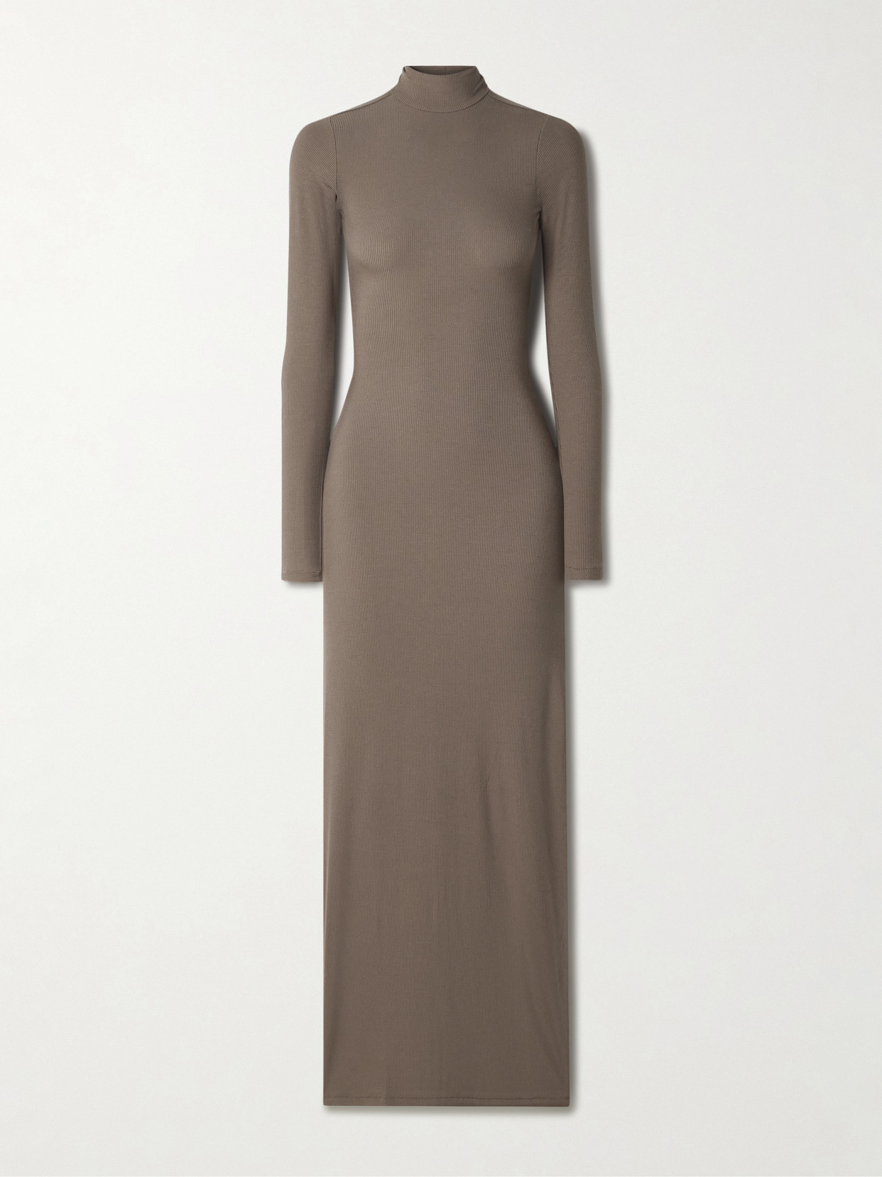 SKIMS - Soft Lounge Ribbed Mock Neck Long Stretch-modal Dress - Amethyst