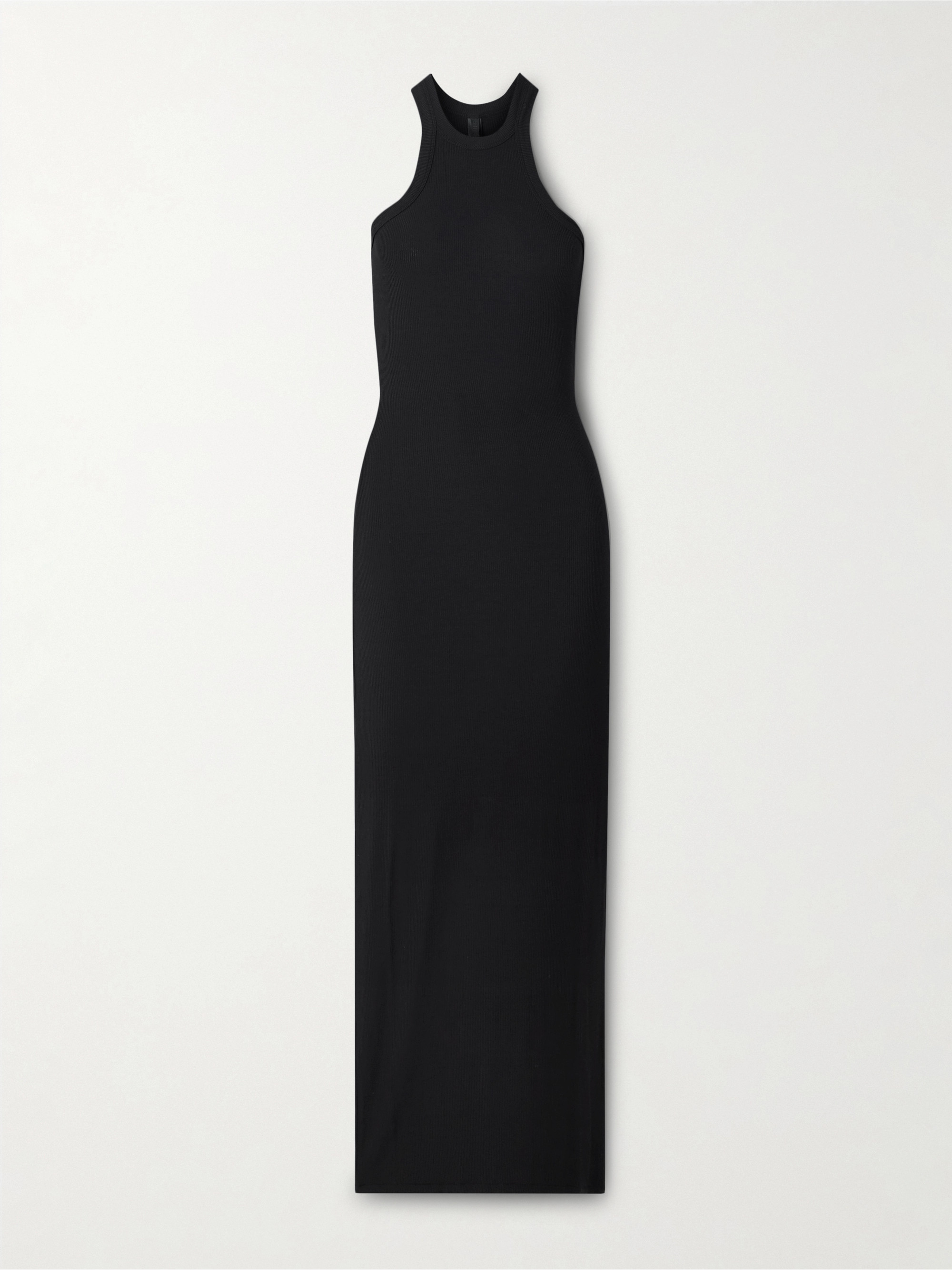 Skims Soft Lounge Ribbed Long stretch-modal maxi dress - Onyx thumbnail