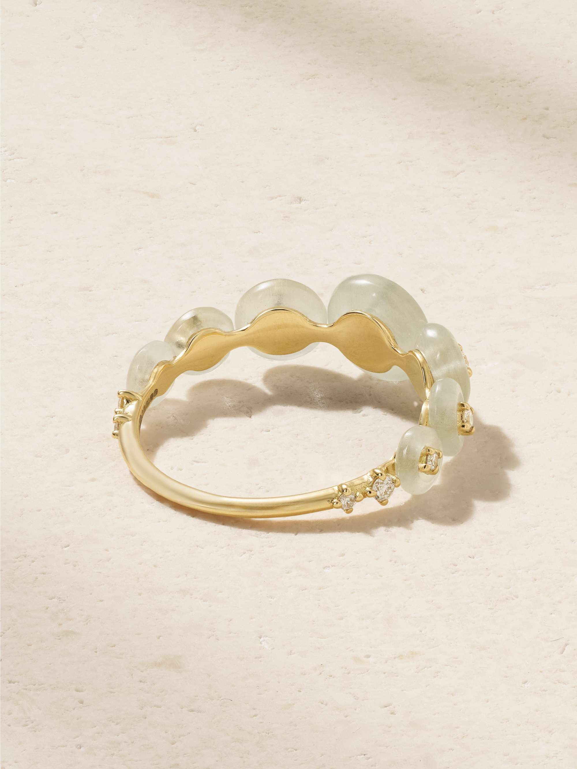 FERNANDO JORGE Surrounding Small 18-karat gold, aquamarine and diamond ring
