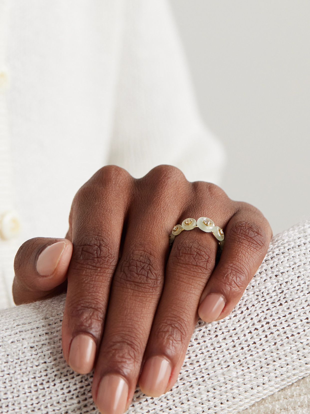 Fernando Jorge Surrounding 18-karat Gold, Aquamarine And Diamond Ring In Gold