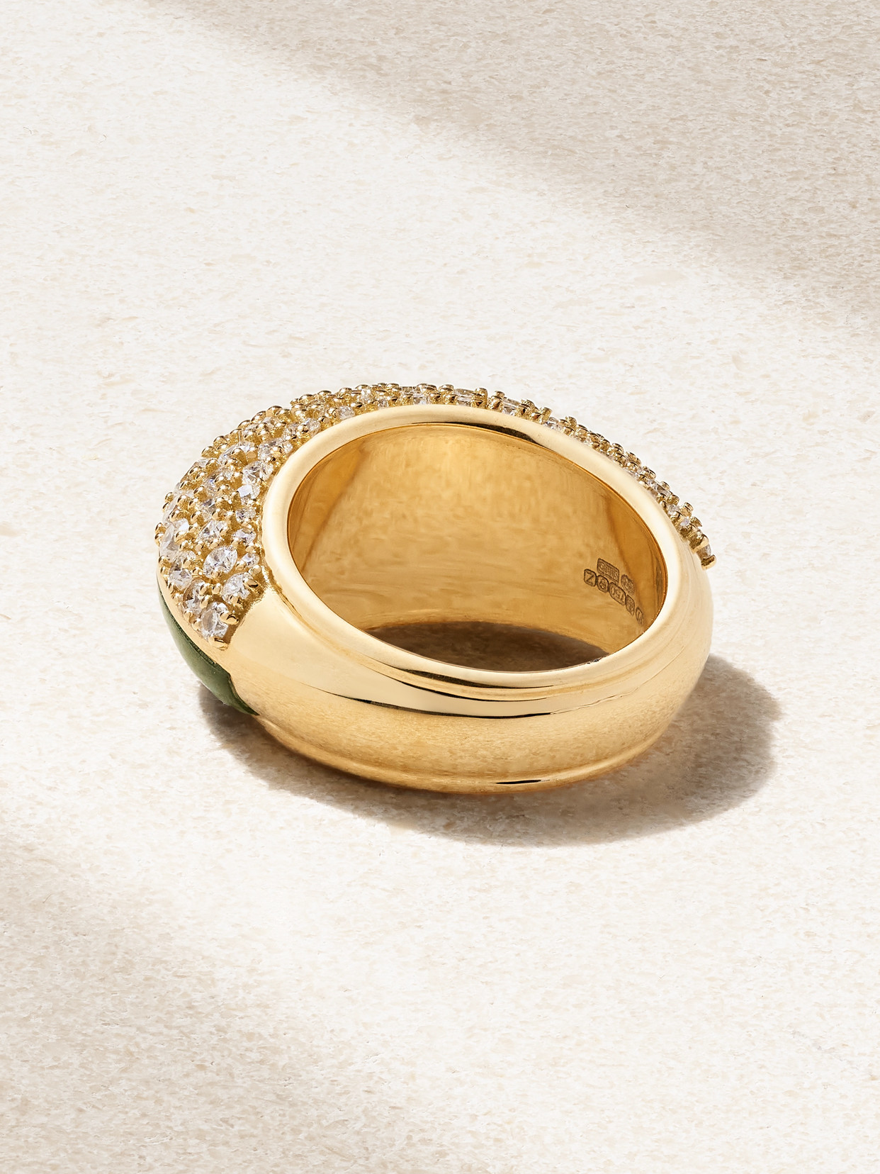 Fernando Jorge Fluid 18-karat Gold, Diamond And Jade Ring In Gold