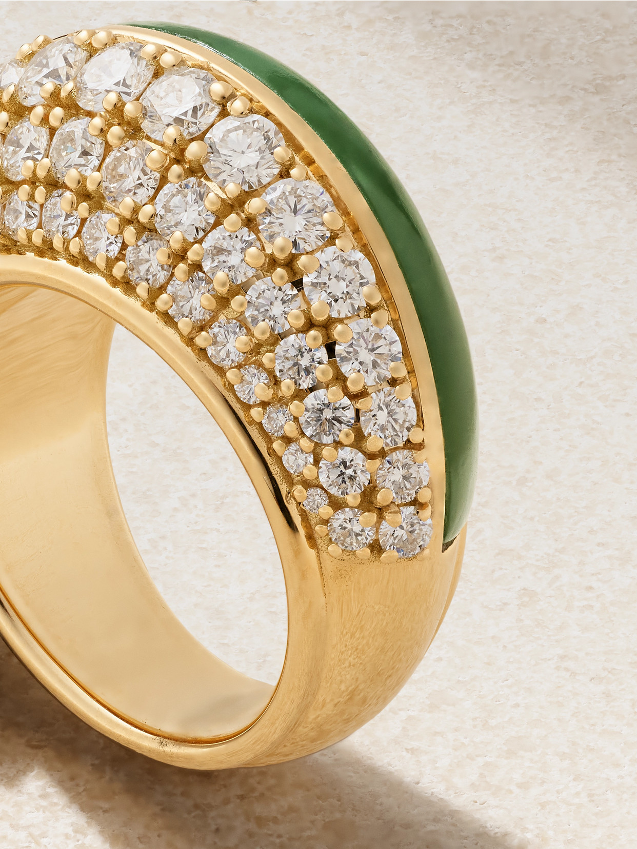 Fernando Jorge Fluid 18-karat Gold, Diamond And Jade Ring In Gold