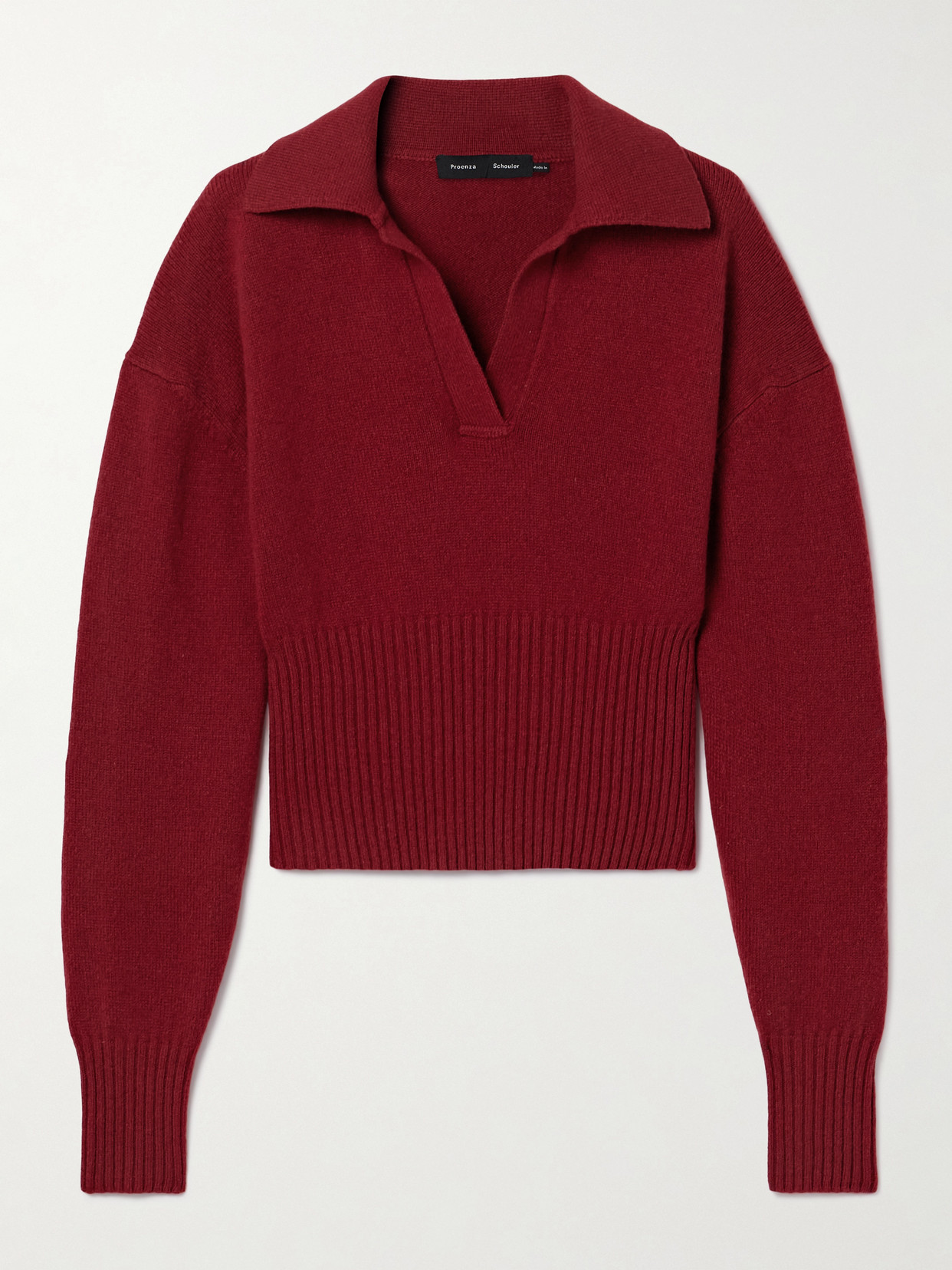Proenza Schouler - Jeanne Ribbed Cashmere And Wool-blend Polo Sweater - Red