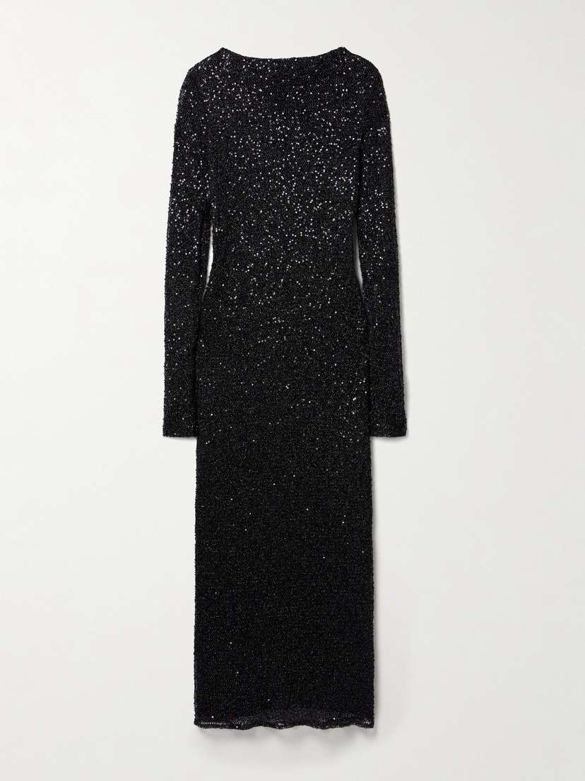 Proenza Schouler Marlowe Embellished Metallic Knitted Midi Dress