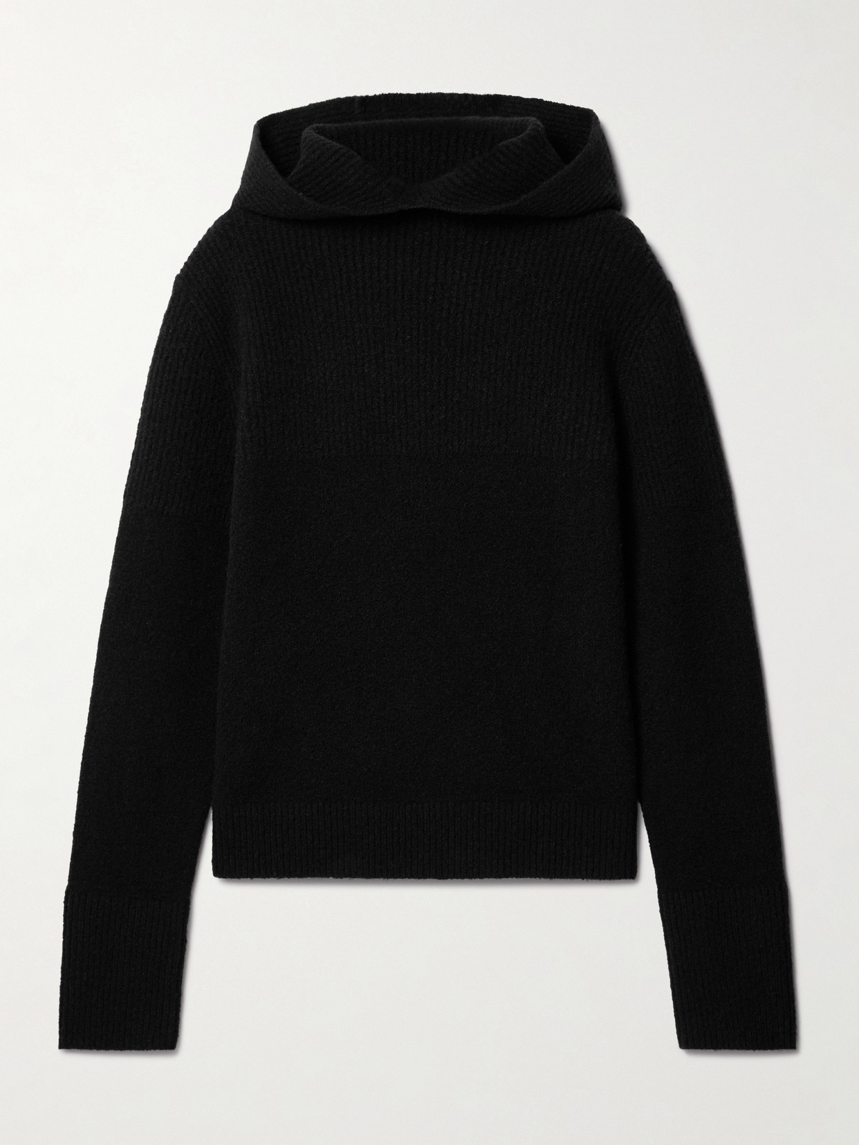 Proenza Schouler Greta Ribbed Cashmere Hoodie In Black