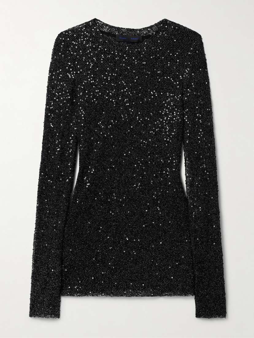 Proenza Schouler Sophie Embellished Metallic Knitted Top