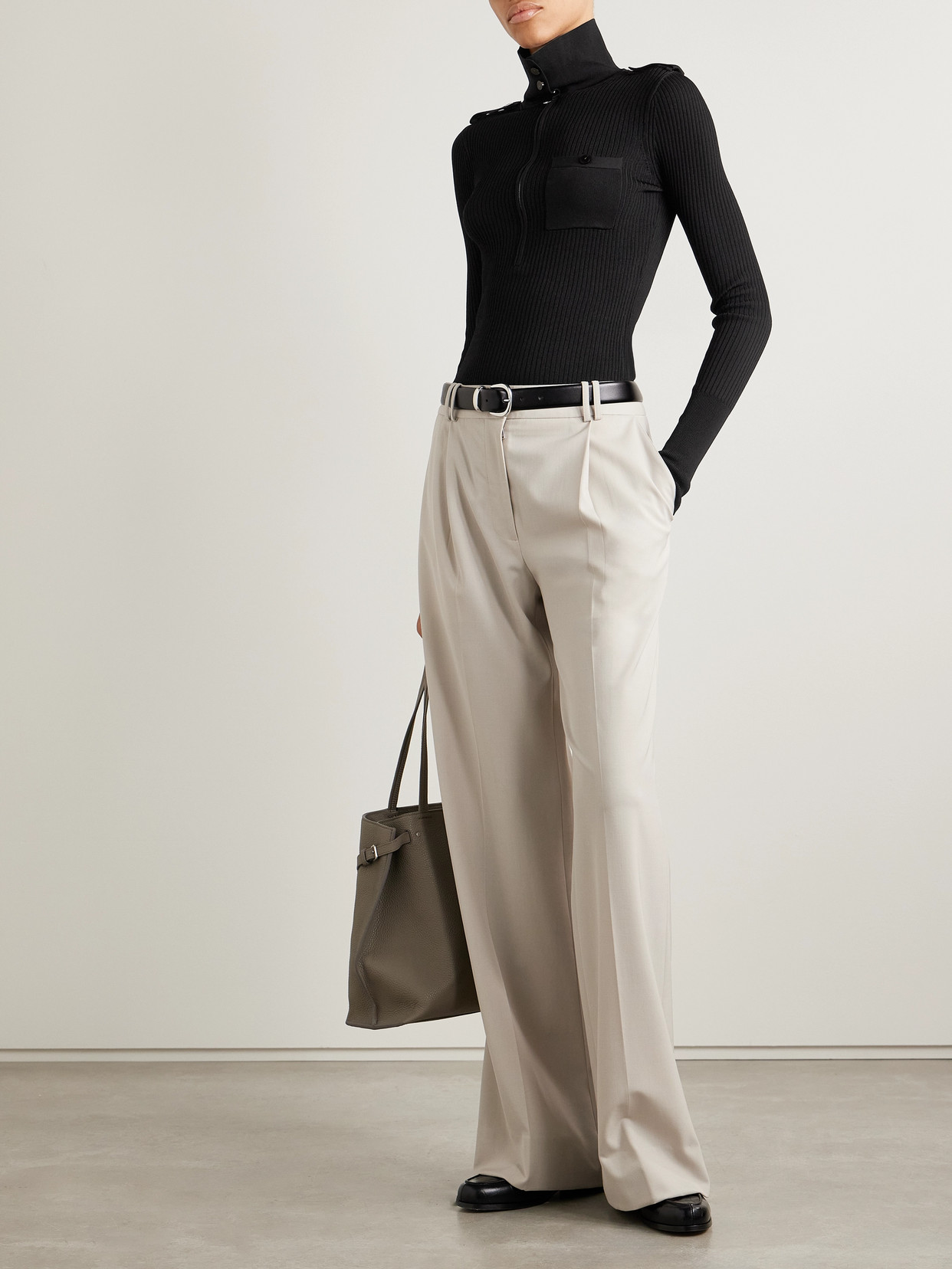 PROENZA SCHOULER NORAH RIBBED-KNIT TURTLENECK TOP