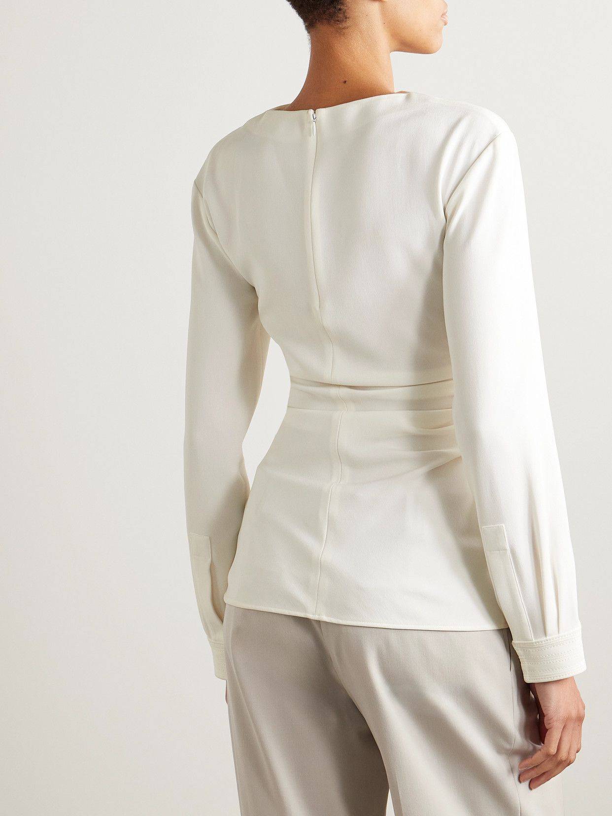 PROENZA SCHOULER ALEXIS GATHERED CREPE TOP