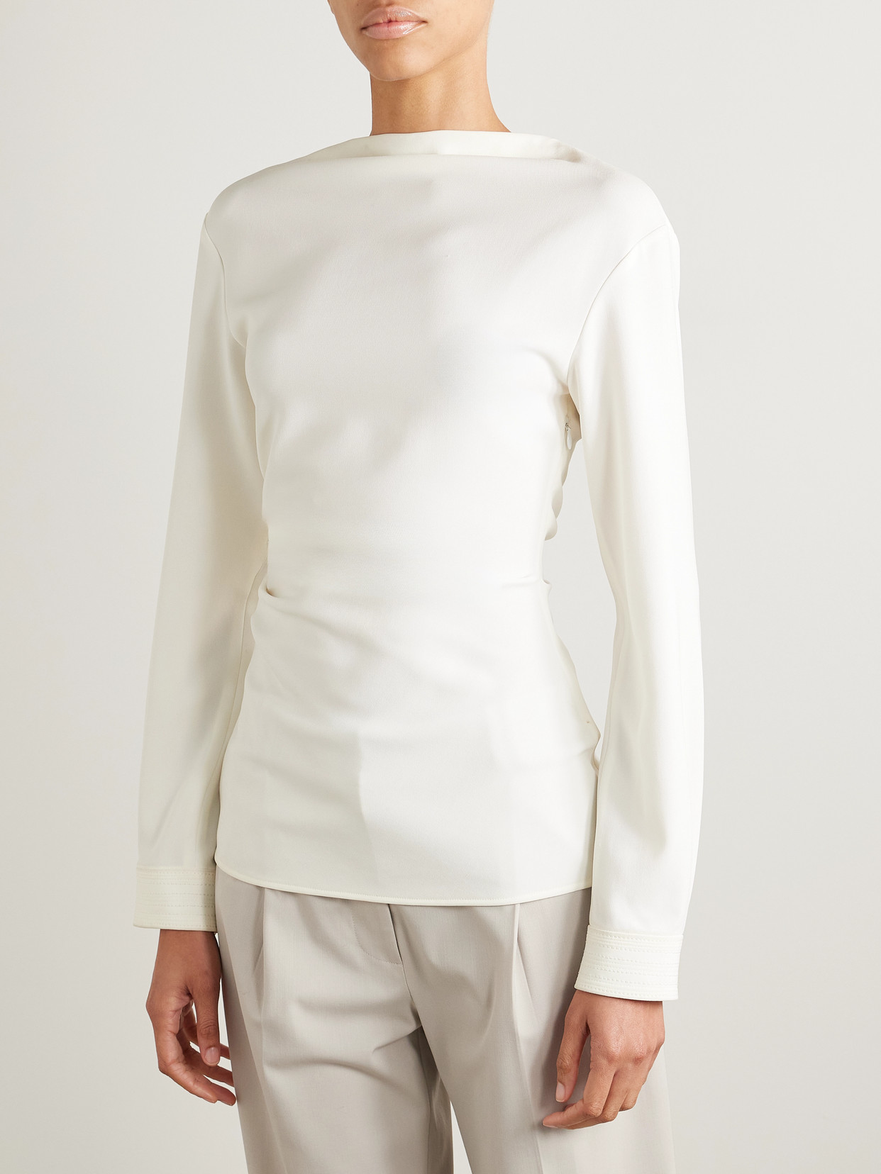 PROENZA SCHOULER ALEXIS GATHERED CREPE TOP