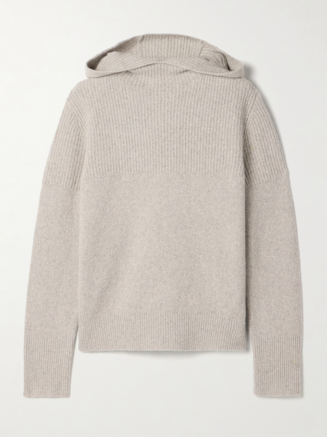 Proenza Schouler Greta Ribbed Cashmere-blend Hoodie In Gray