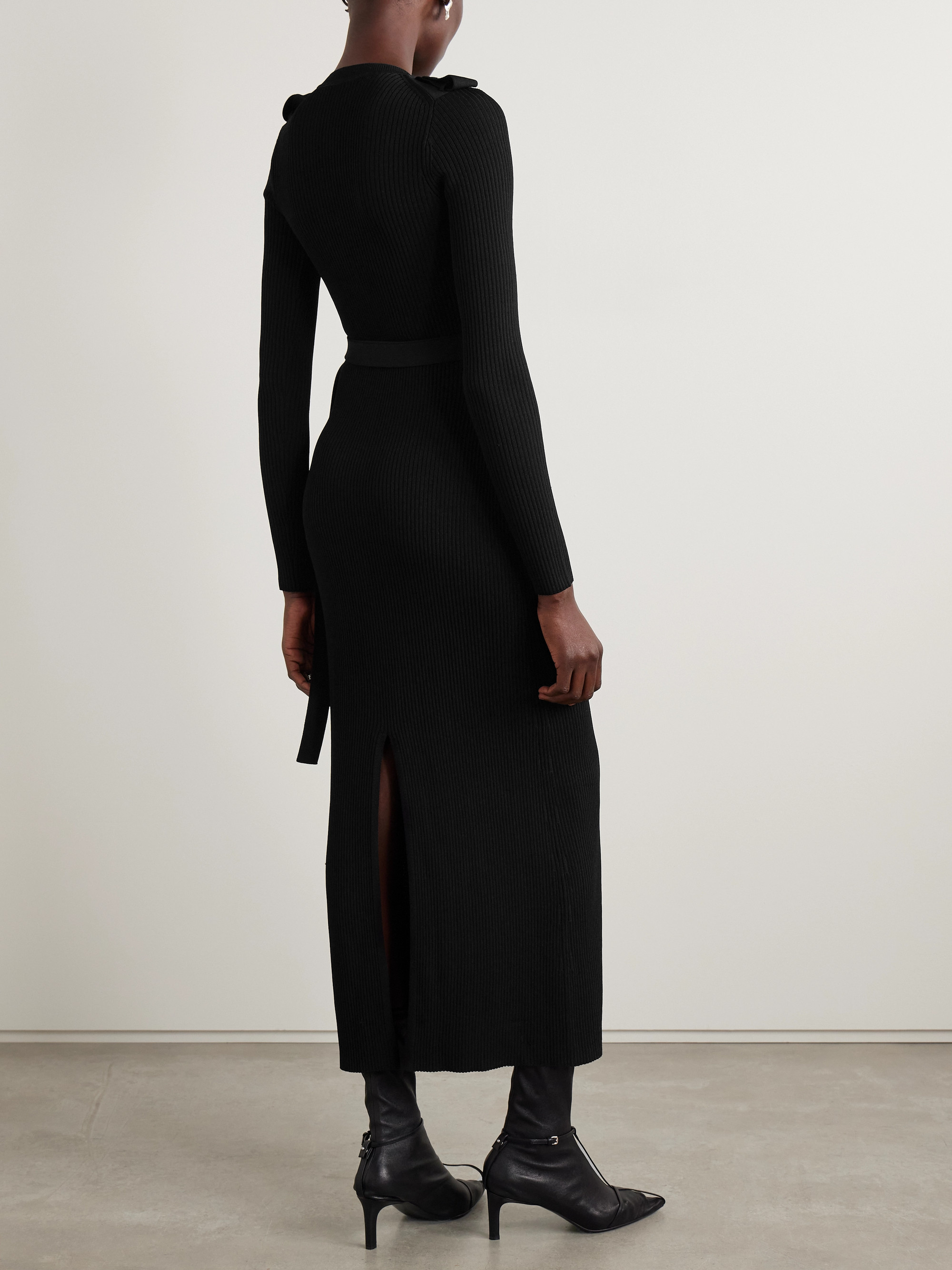 Proenza Schouler Lauryn belted ribbed-knit dress