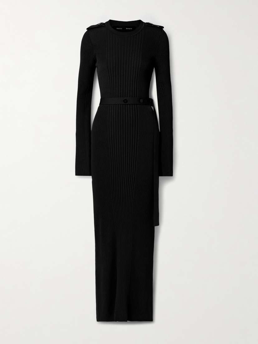 Proenza Schouler Lauryn Belted Ribbed-knit Dress