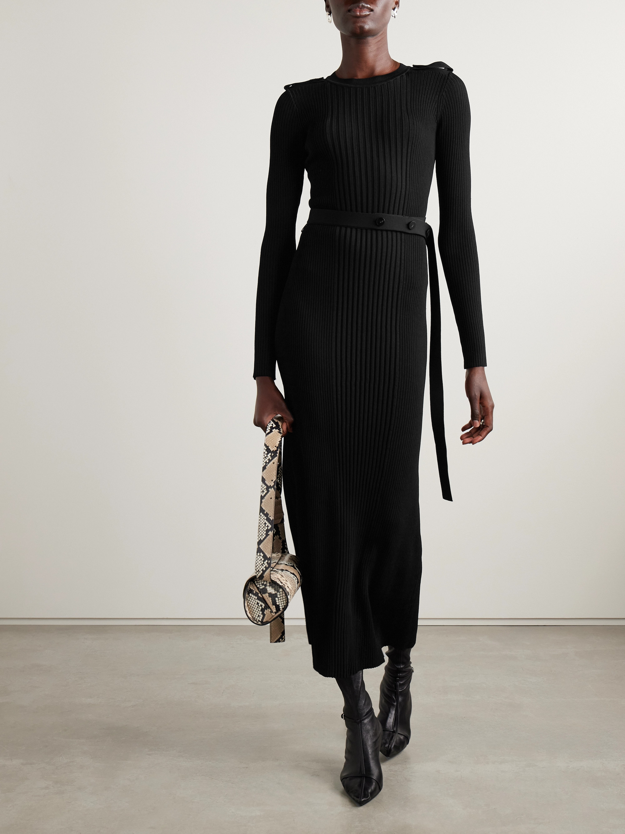 Proenza Schouler Lauryn belted ribbed-knit dress
