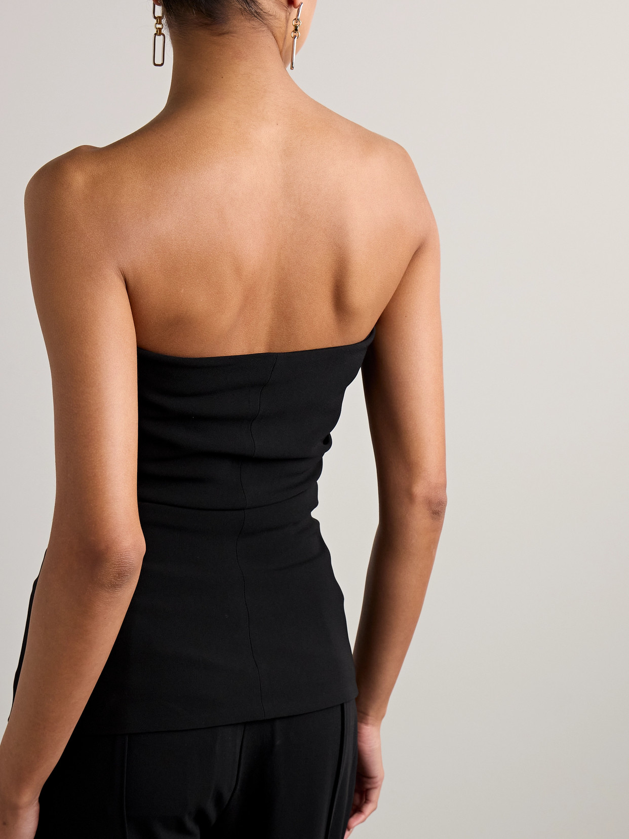 PROENZA SCHOULER FELICITY STRAPLESS LAYERED RUCHED CREPE TOP