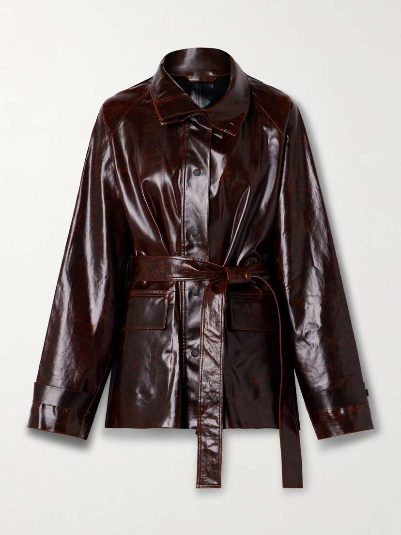 Proenza Schouler Finch Belted Coated Cotton-blend Jacket