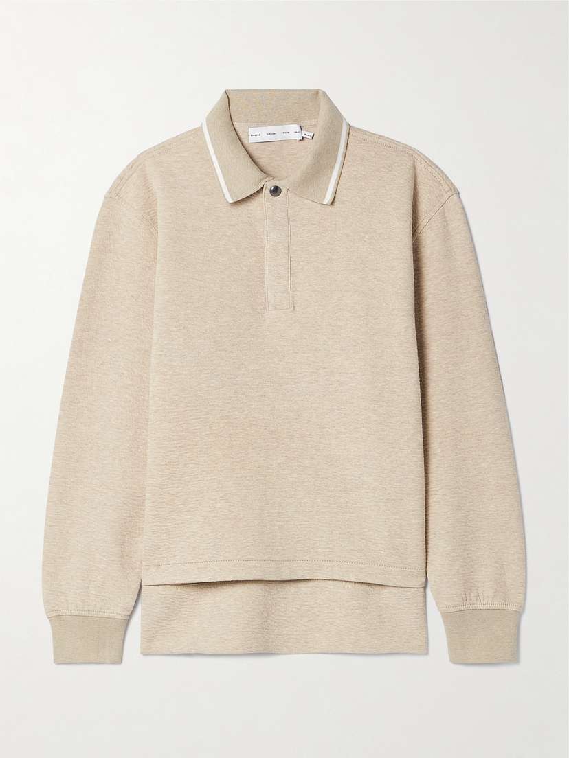 Proenza Schouler White Label Genevieve Striped Cotton-blend Cloqué Polo Shirt