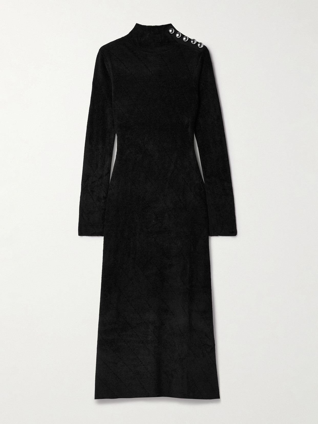 Proenza Schouler White Label Pointelle-knit Chenille Midi Dress In Black