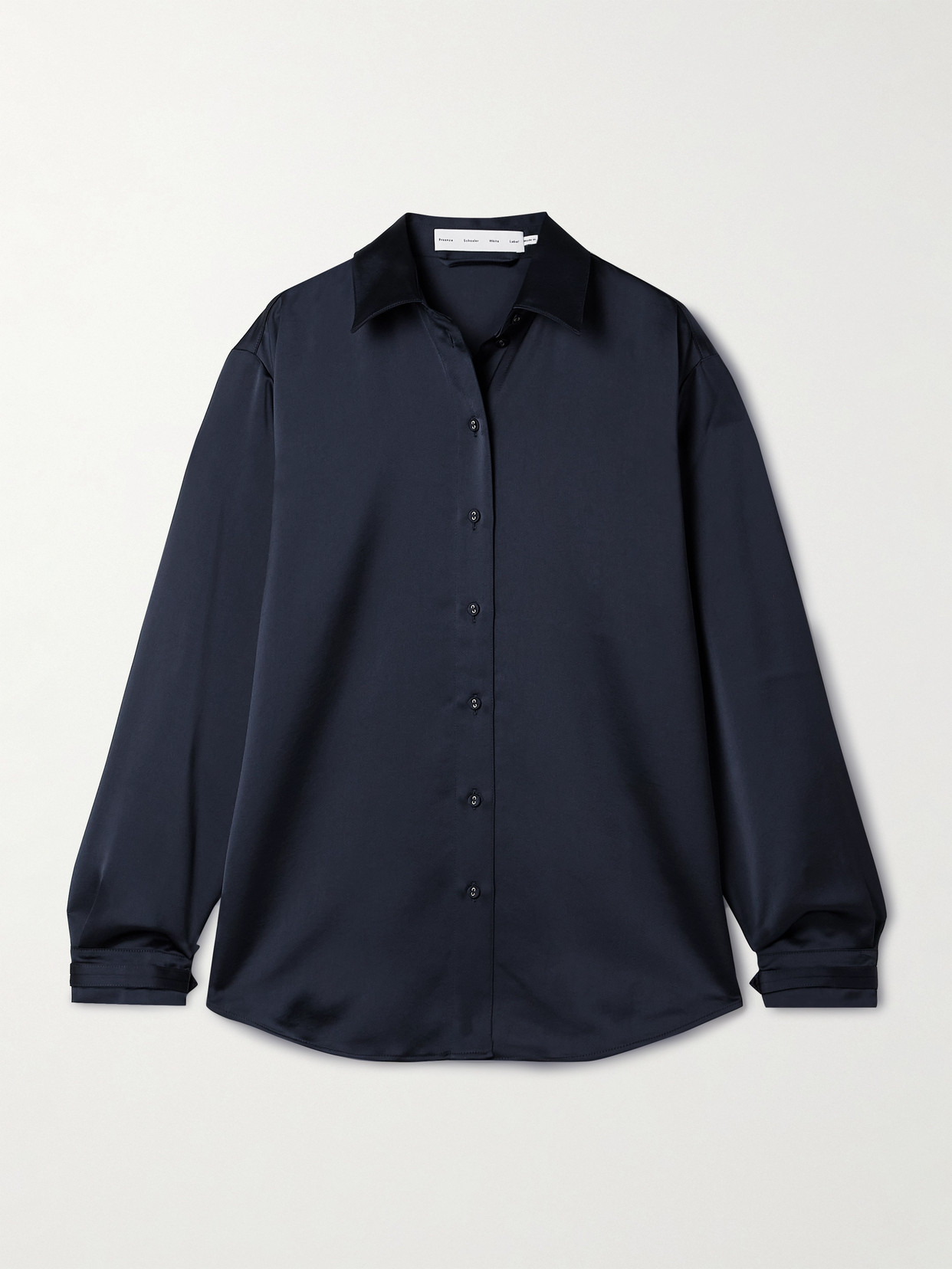 Proenza Schouler White Label Raven Satin-twill Shirt In Blue