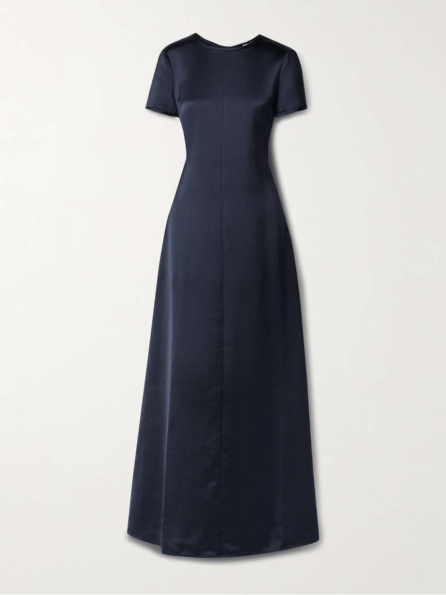 delphine tie-detailed satin-twill maxi dress