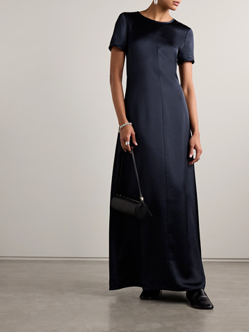 Proenza Schouler White Label Delphine tie-detailed satin-twill maxi dress