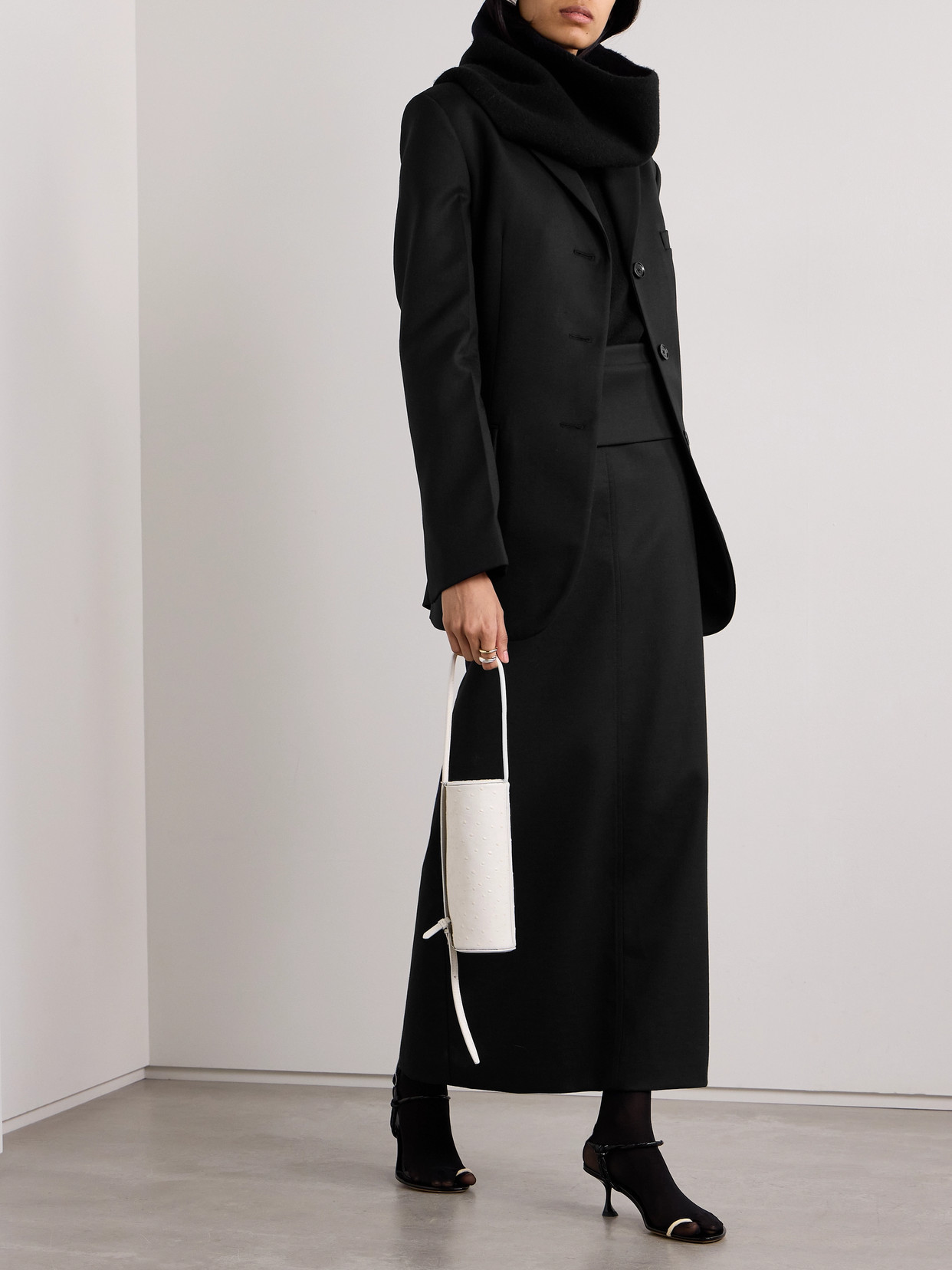 Proenza Schouler Adriana Paneled Wool-blend Twill Maxi Skirt In Black