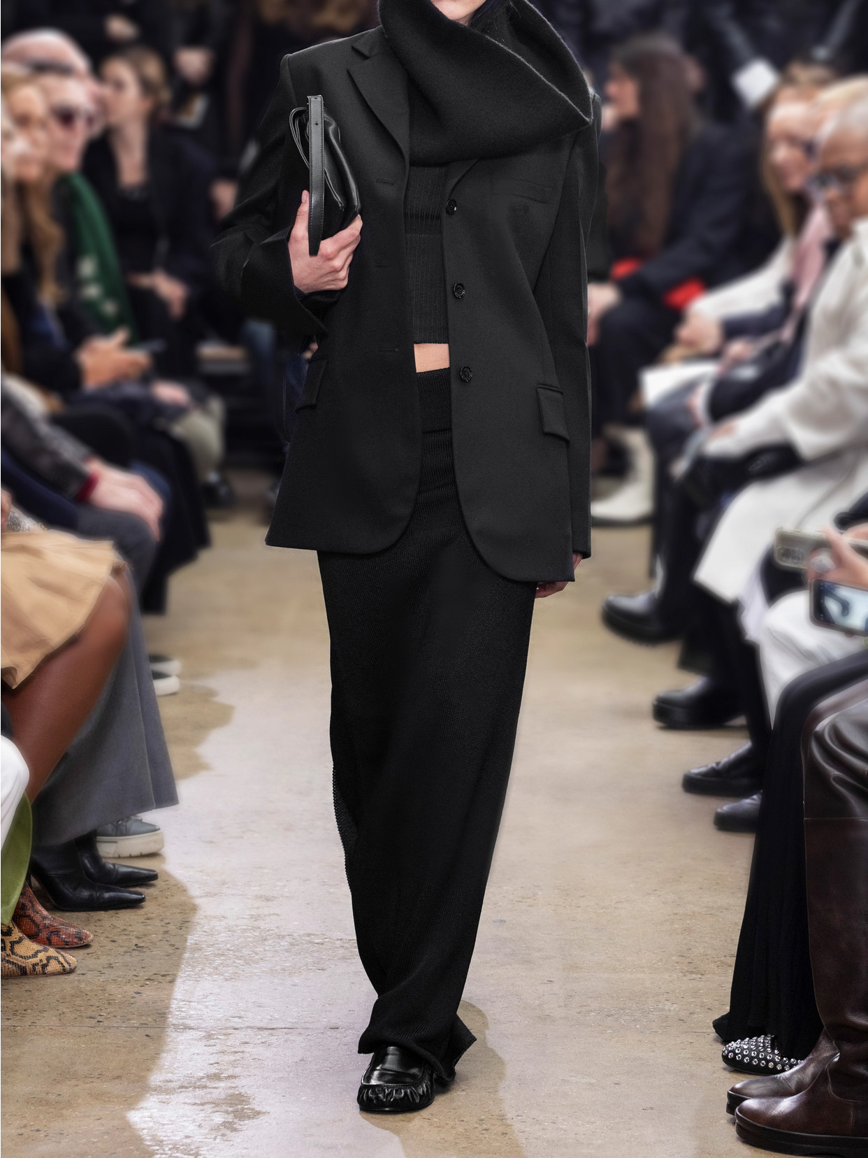 Adriana Paneled Wool-Blend Twill Maxi