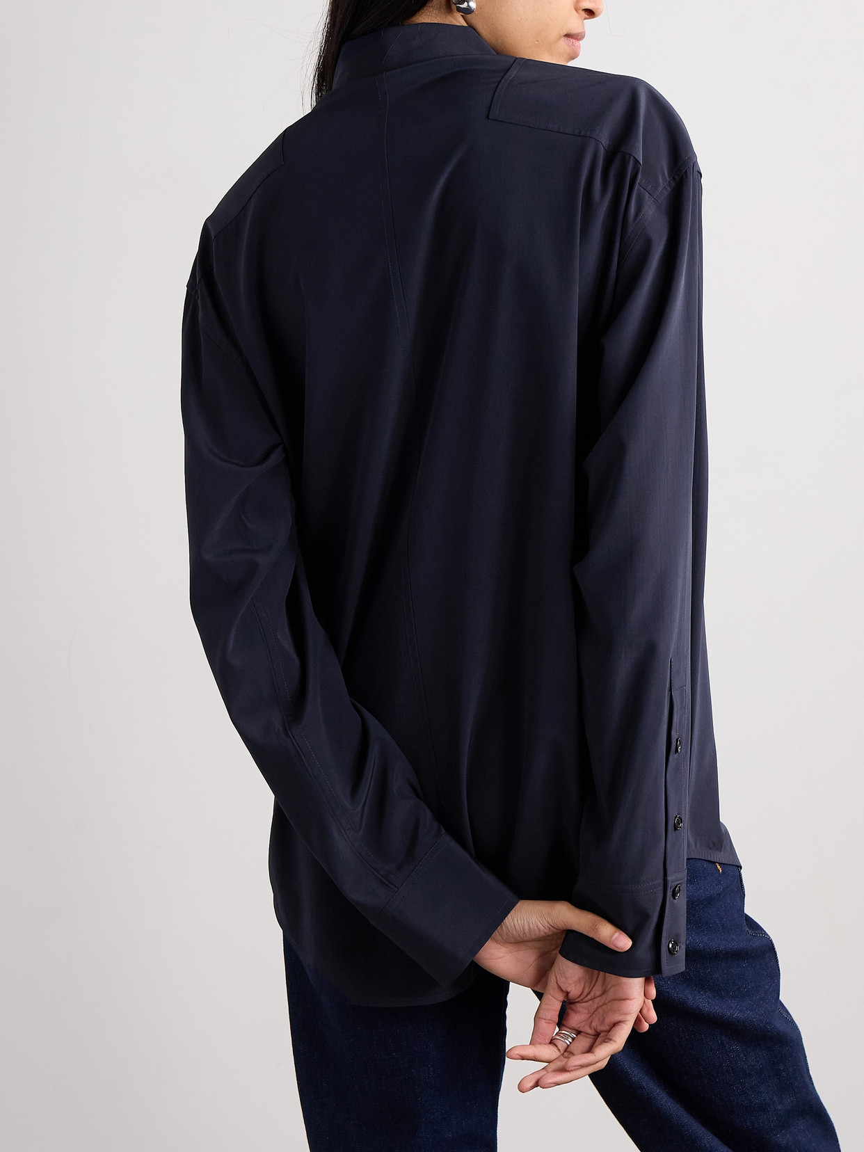 Proenza Schouler Demi Crepe De Chine Shirt In Blue