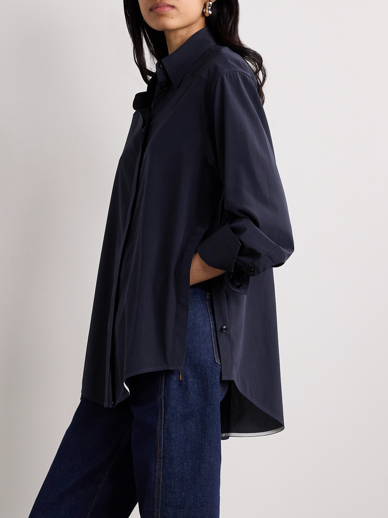 Proenza Schouler Demi Crepe De Chine Shirt In Blue