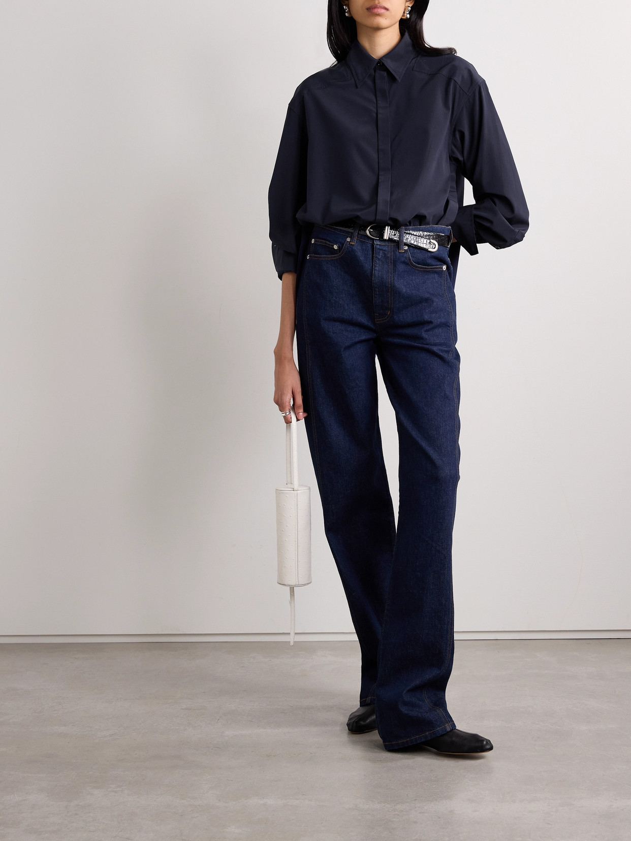 Proenza Schouler Demi Crepe De Chine Shirt In Blue