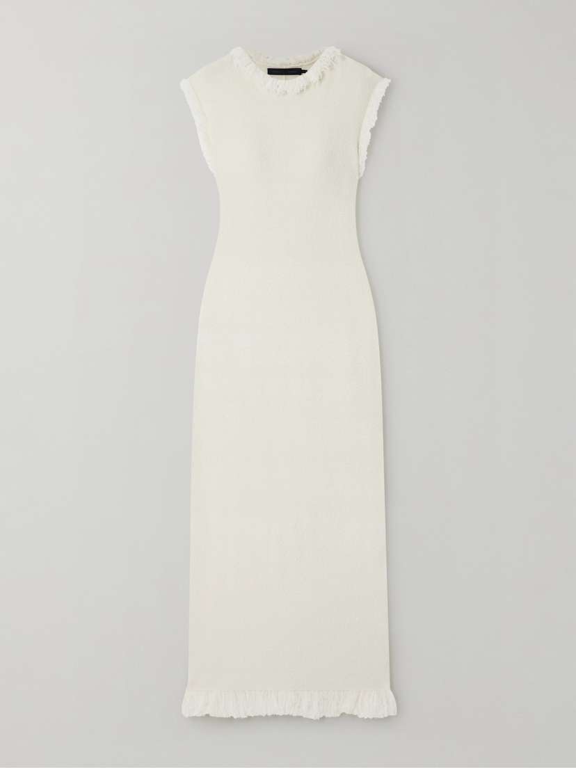 Proenza Schouler Toni Cut-out Fringed Bouclé Maxi Dress