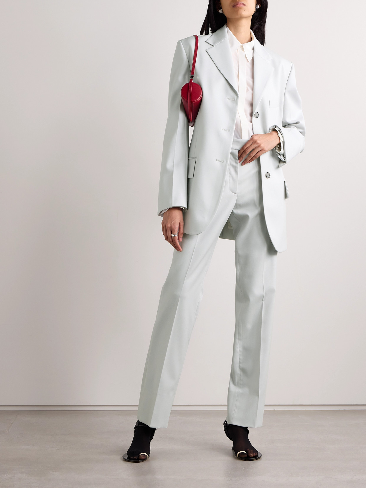 Proenza Schouler Amara Cotton Trousers In Gray