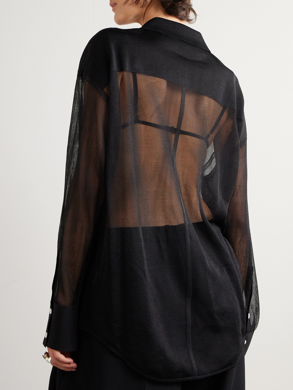 Proenza Schouler Smithson Silk-organza Blouse In Black