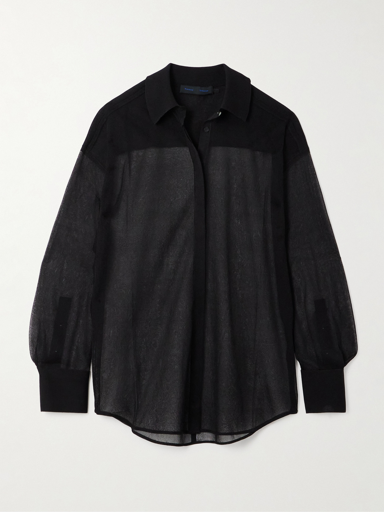 Proenza Schouler Smithson Silk-organza Blouse In Black