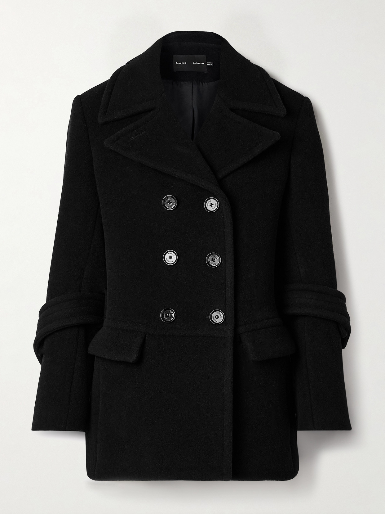 Proenza Schouler Rowen Coat In Eco Double Face Wool In Black