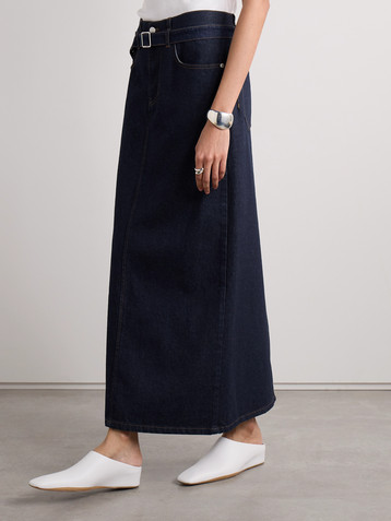 Proenza Schouler Calder belted denim maxi skirt