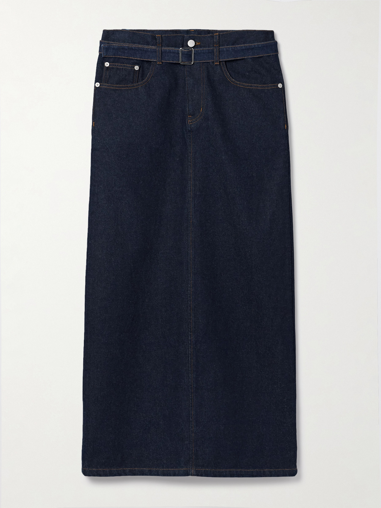 Proenza Schouler - Calder Belted Denim Maxi Skirt - Blue