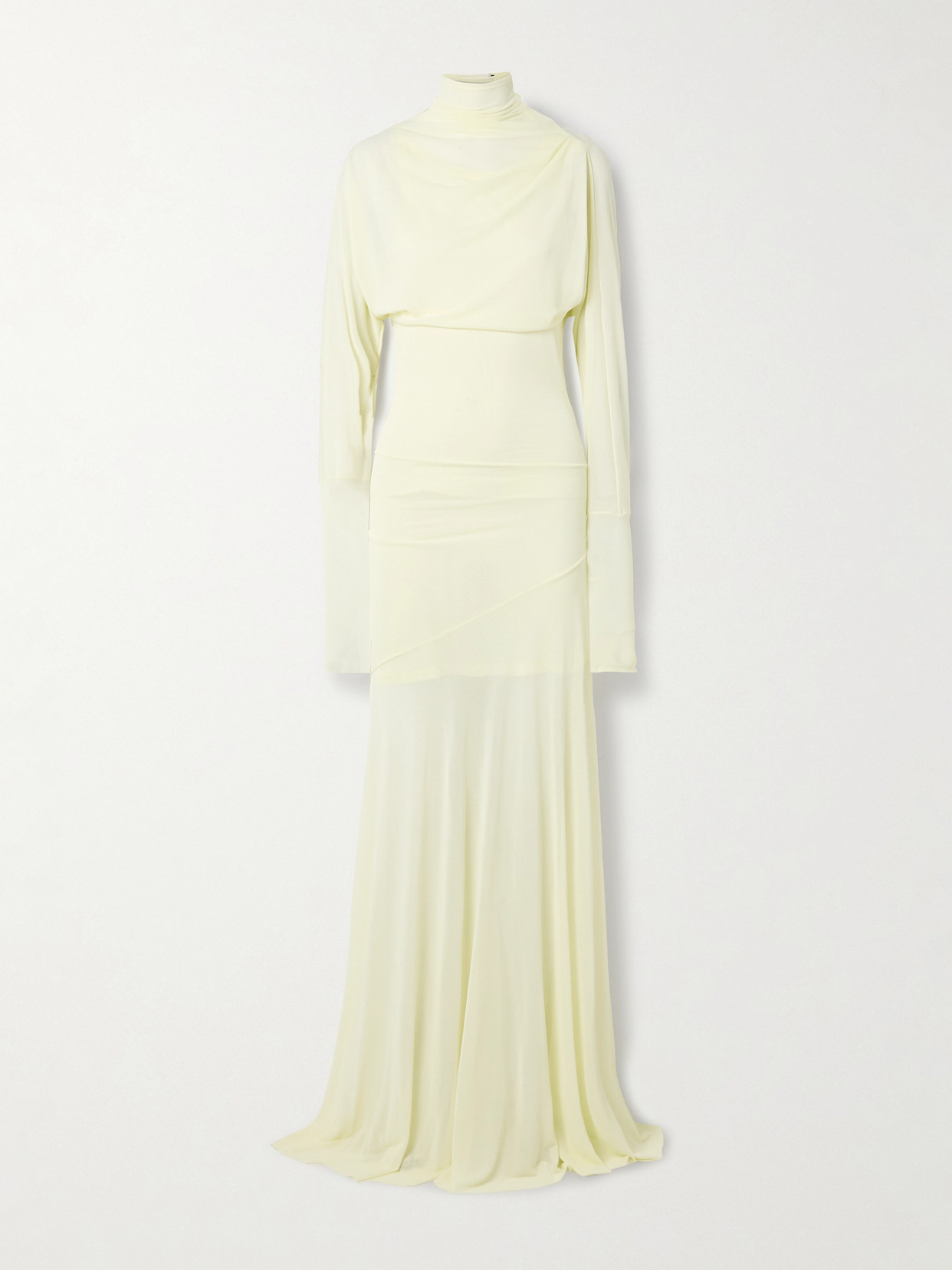 Proenza Schouler - Paula Draped Jersey Turtleneck Maxi Dress - Yellow